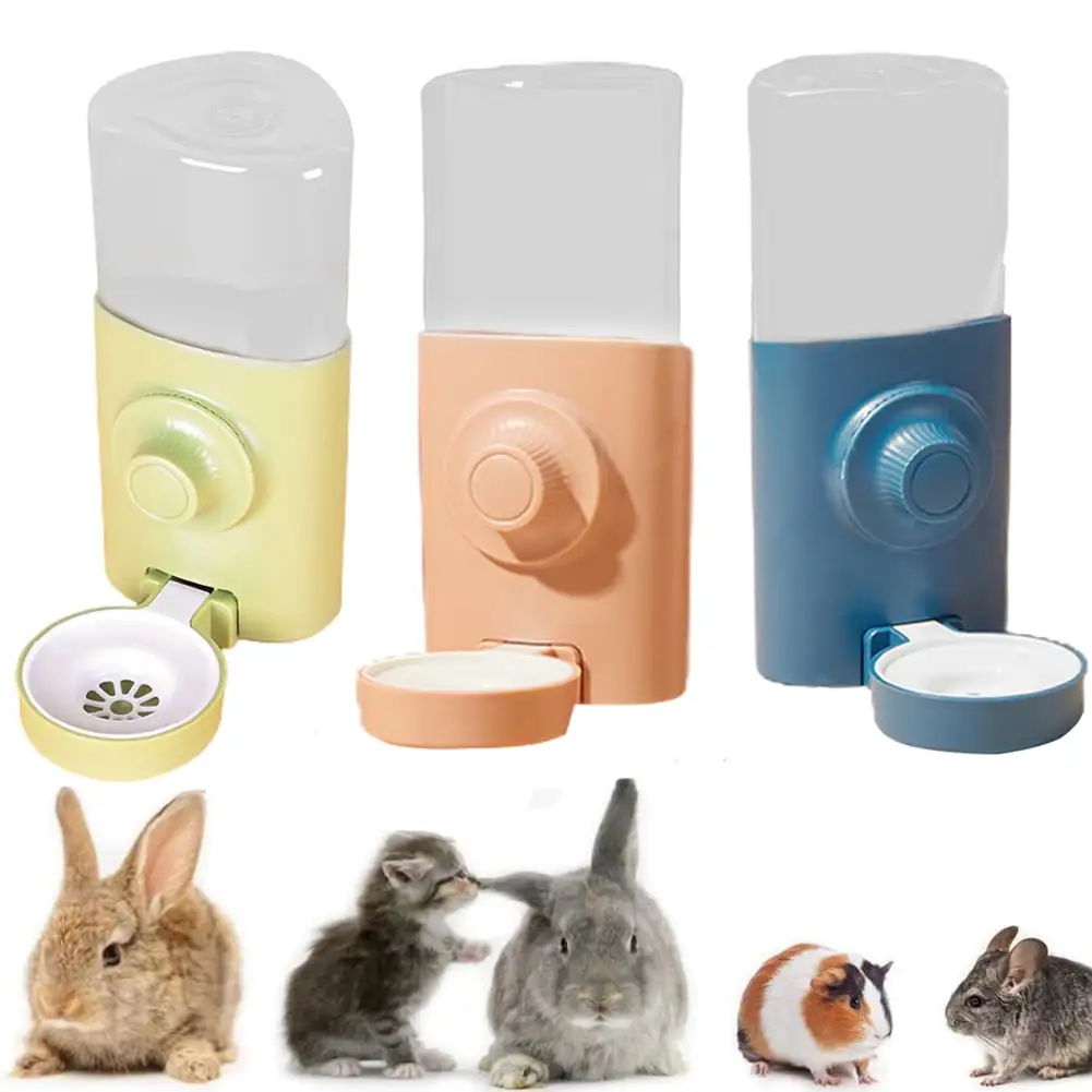 AURORA TRADE 21oz Rabbit Water Feeder. Pet Cage Suspended Water Dispenser. Hanging Automatic Small Animal Water Bottle Bowl for Bunny Chinchilla Hedgehog Ferret Hamster