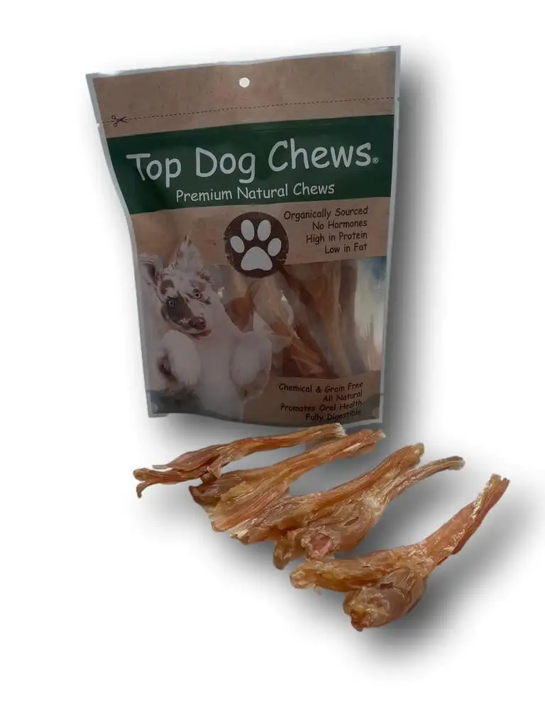 Beef Tendon Dog Treat - Straight Wishbone 7-10