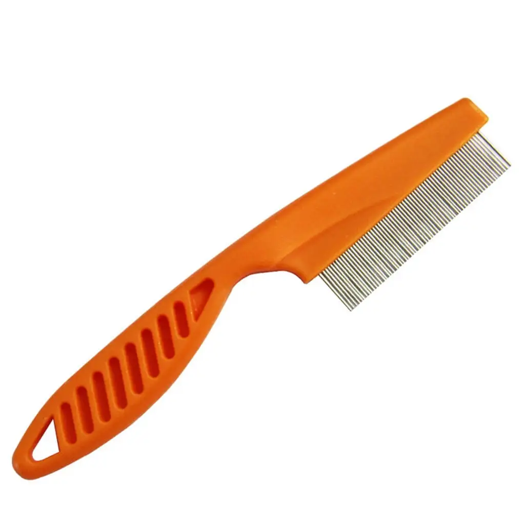 Bowake Pet Hair Grooming Comb Flea Shedding Brush Puppy Dog Stainless Comb