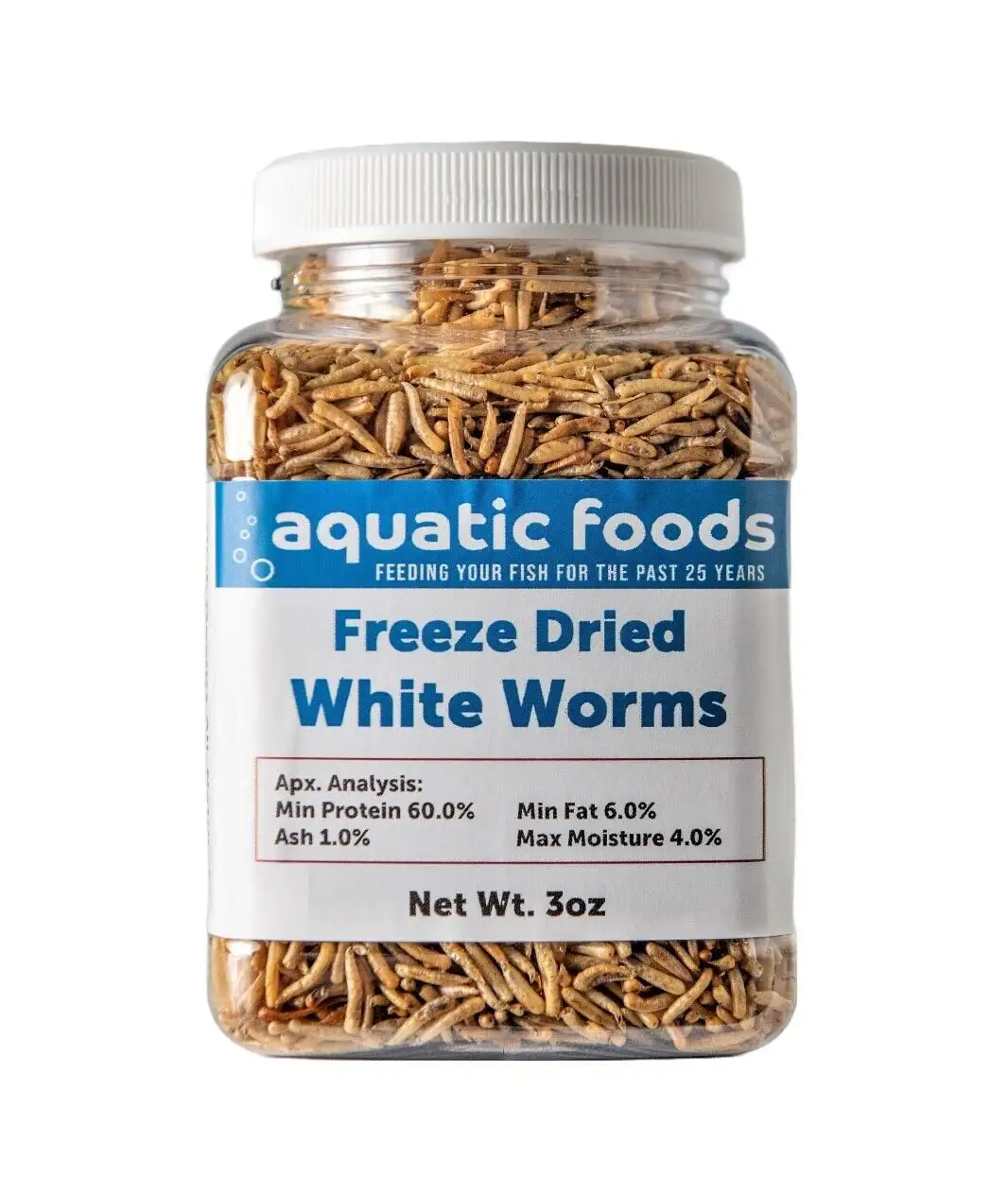 White Worms--Freeze Dried Floating White Worms for All Tropical Fish. Marine Fish. Discus. Cichlids. Koi & Pond Fish. Turtlesa?|3oz Small Jar