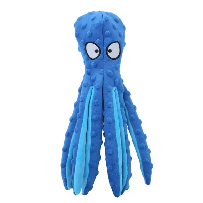 Dog Plush Octopus Squeak Toys.Interactive Pluzze Pet Chew Toy for Teething Cleaning