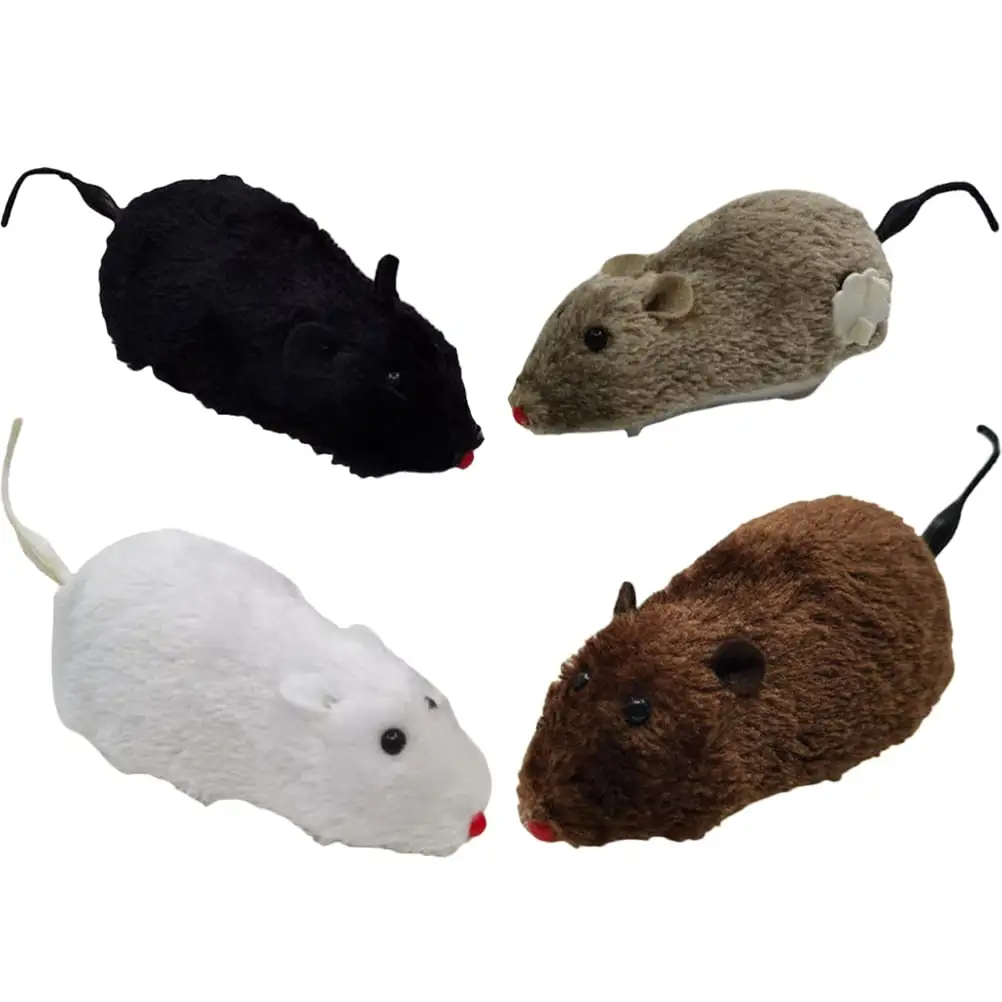 4pcs Wind Up Mice Toys No Batteries Needed Wind Up Toys Interactive Cat Toys