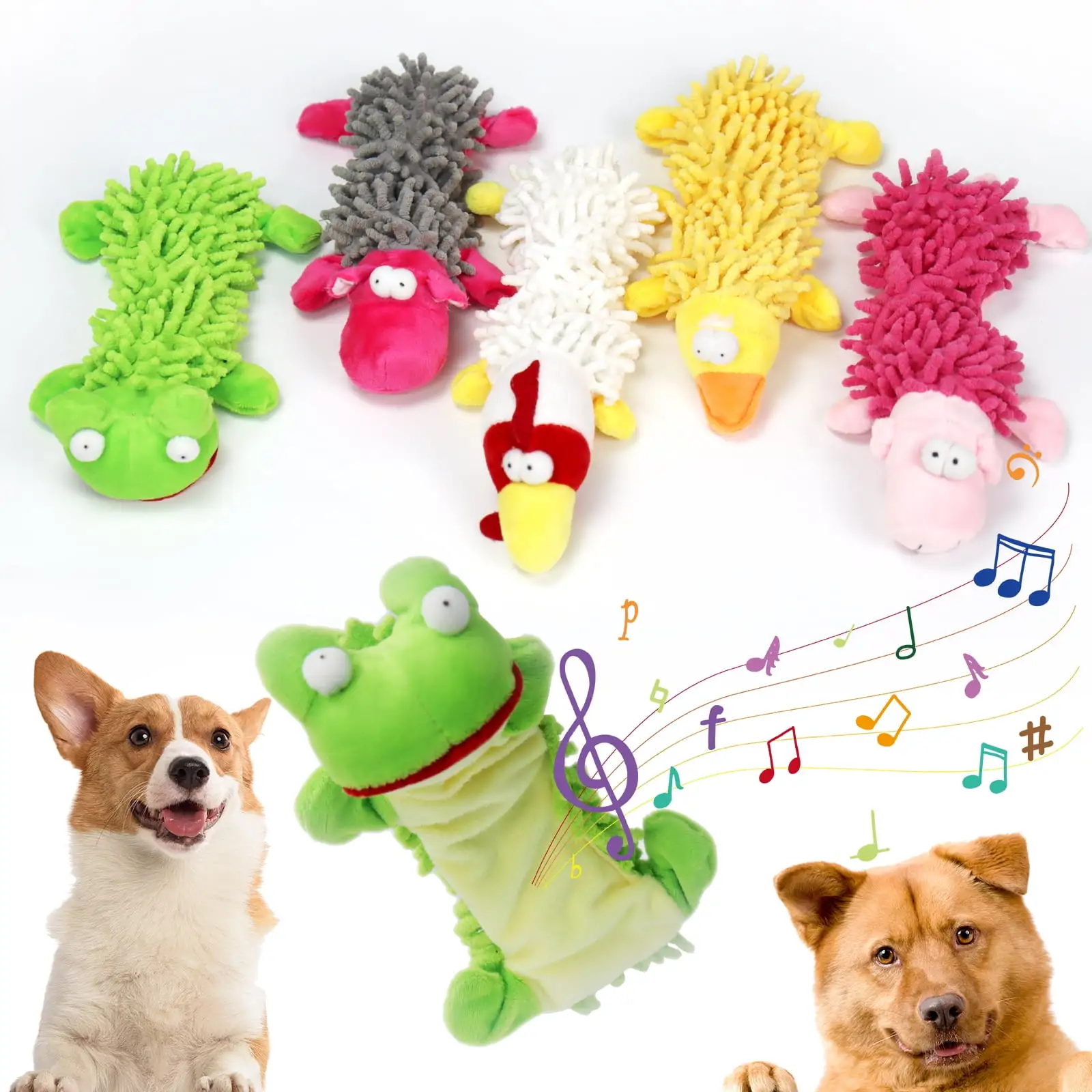 5 Packs Squeaky Dog Toys.Pet Toys Crinkle Dog Toy No Stuffing Animals Dog Plush Toy Dog Chew Toy for Small Medium Large Dogs Squeeky Doggie Toys Puppy Toys Squeak