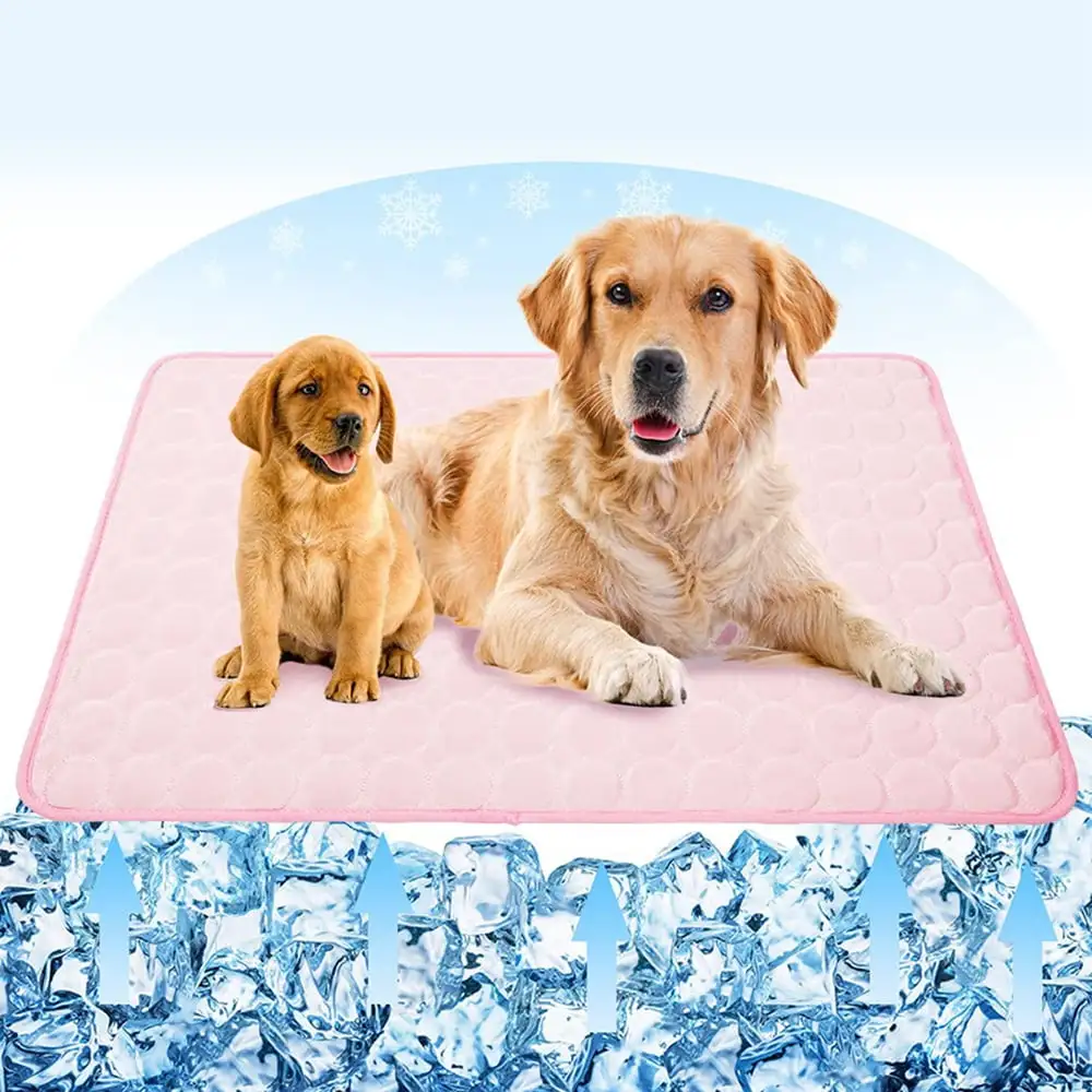 Cooling Mat for Dogs. Dog Cooling Mat Reusable Pet Self Cooling Blanket Washable Cats Cushion Ice Silk Kennel Mat Breathable Pet Crate Pad for Home and Travel