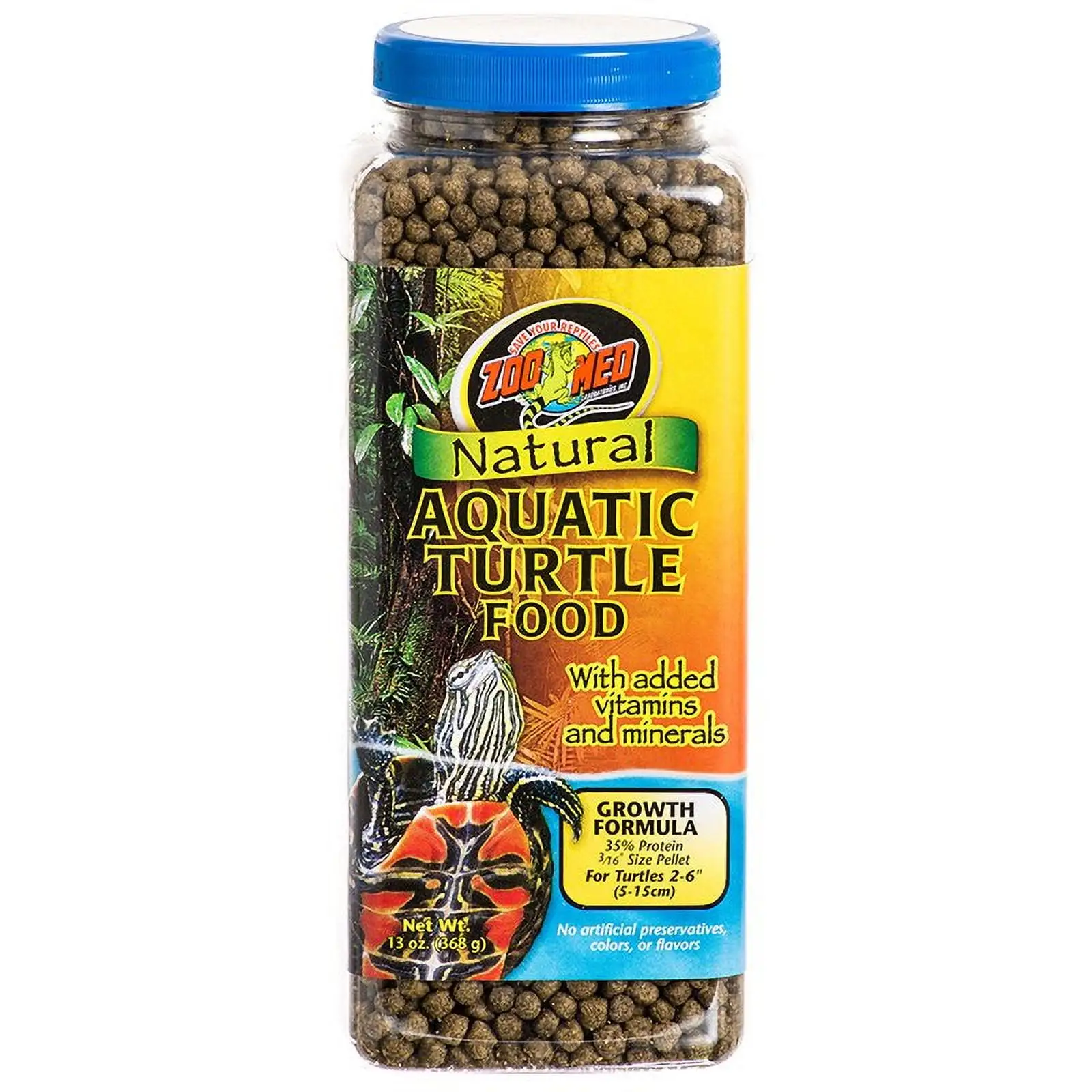 52 oz (4 x 13 oz) Zoo Med Natural Aquatic Turtle Food Growth Formula