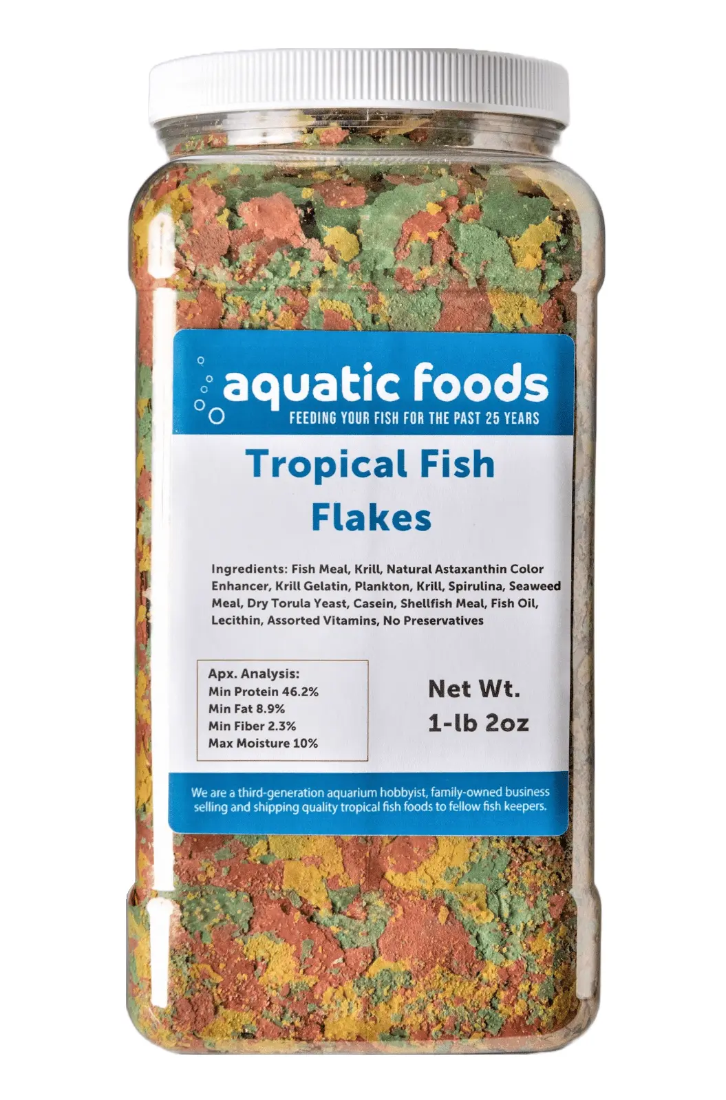 Premium Tropical Fish Flakes. for All Community Tropical Fish. Cichlids and Pond Fish. AFI Tropical Flakes??1-lb 2oz Lg Jar