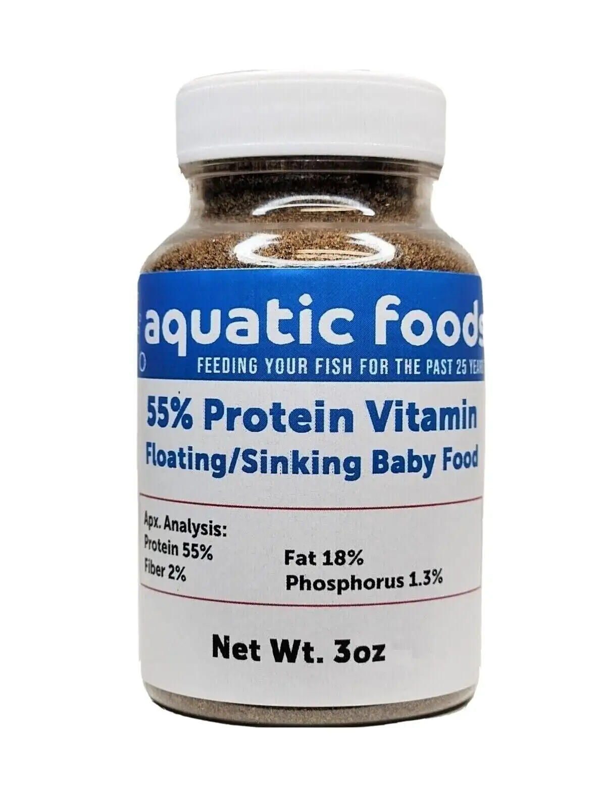 55% Protein Vitamin Rich Floating/Sinking Fry & Community Tropical Fish Food...3.0oz Bottle