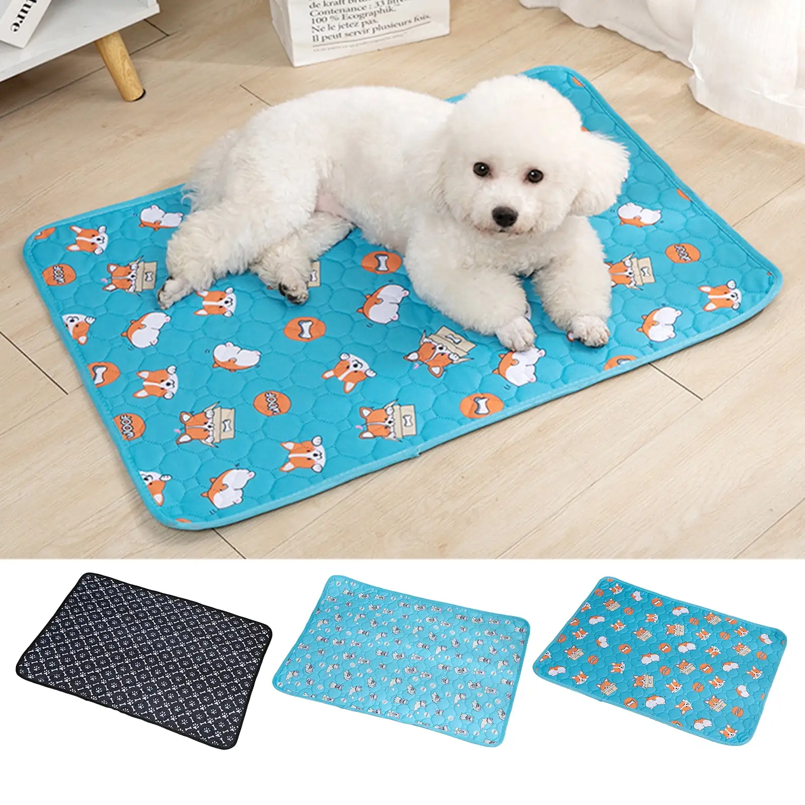 Waroomhouse Pet Pad Water Absorption Fast Drying Non-stick Hair Urine Isolation Non-slip Bottom Leak-Proof Pet Mat for Pet Cage