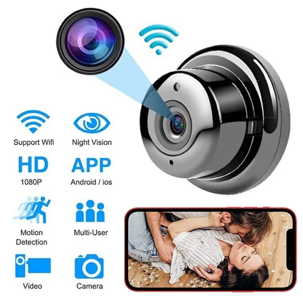 Mini Camera WiFi Wireless Camera Nanny Cam.Zengest 1080p HD Camera Home Security Camera.Night Vision Indoor/Outdoor Small Camera Dog Pet Camera for Mobile Phone Applications in Real Time.SD Slot