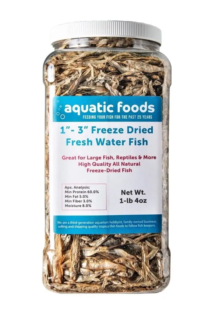 1- 3 Fresh Water Freeze Dried Fish for Piranha. Large Fish. Turtles. Cats. Sugar Glider. Marmosets. Chinchillas. Squirrels. Hamsters??1-lb & 4oz Lg Jar