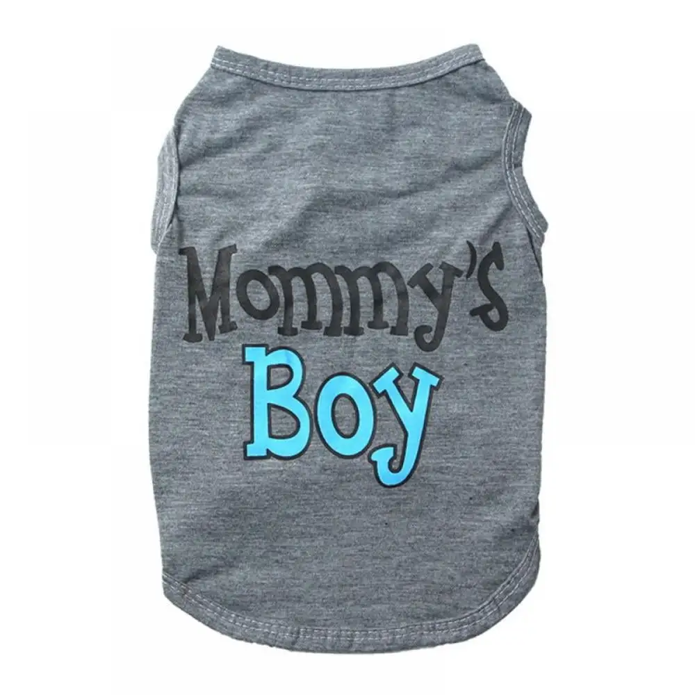 Mommy's Boy Dog Shirt Male Puppy Clothes for Small Dog Boy Chihuahua Yorkies Bulldog Pet Cat Outfits Tshirt Apparel (Large)