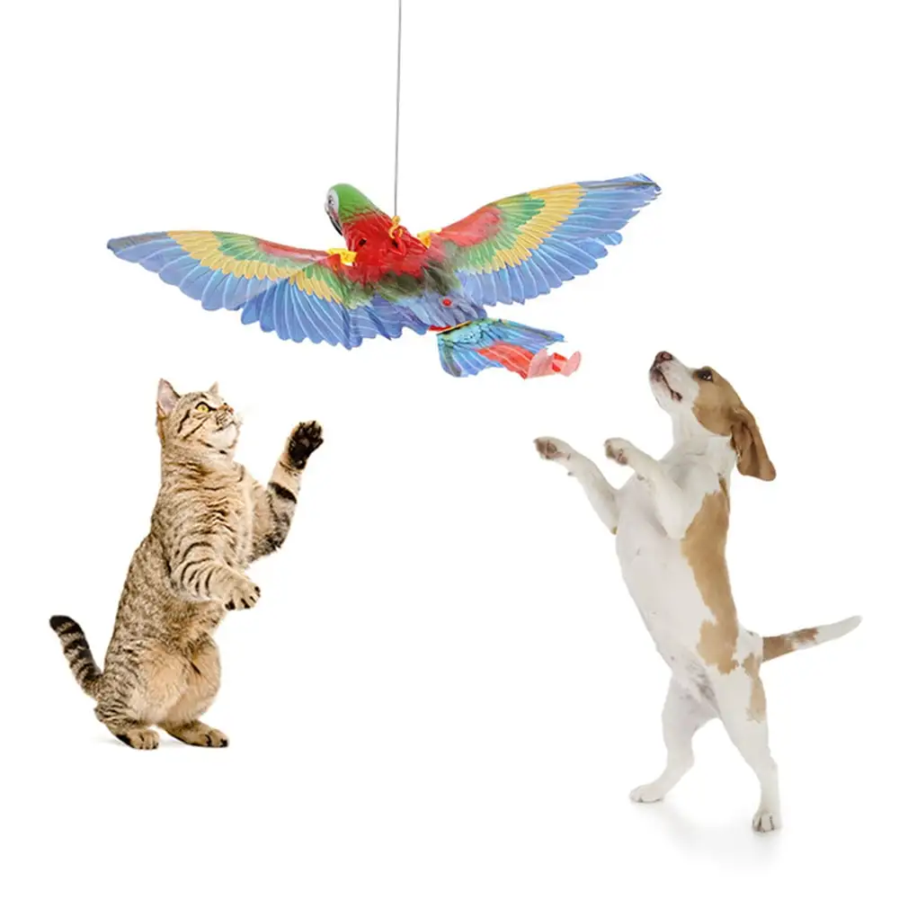 Bird Mechanical Flying Toy. Bird Interactive Cat Toy. Electric Hanging Flying Bird Hanging Lifelike Predator Scarecrow Diverter for Birds. Mice. Squirrels. Rabbits Rodents