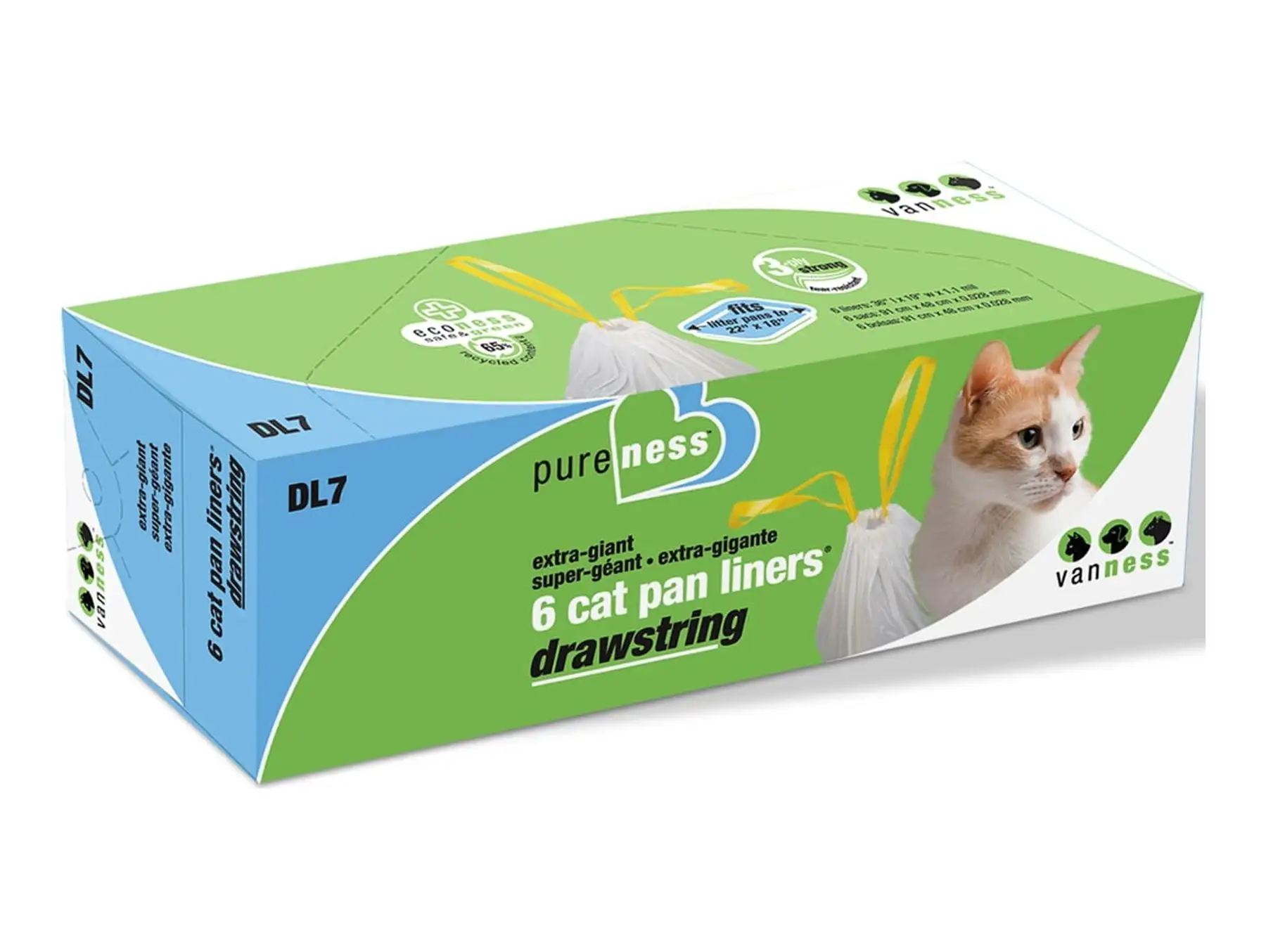 (6 Ct) XL Van Ness Drawstring Cat Litter Pan Liner