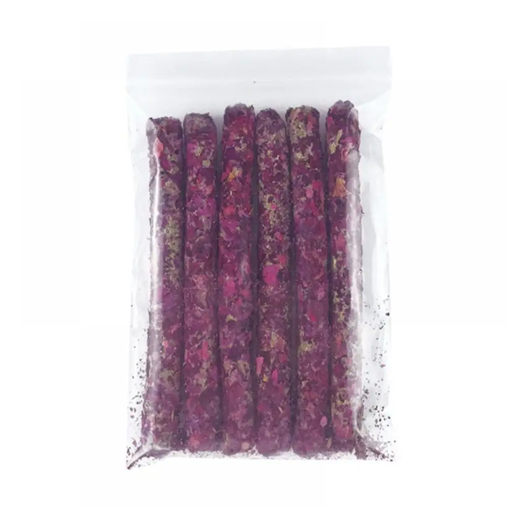 6 Sticks Petal Molar Stick Hay Sticks for Guinea Pig Chinchillas Pet Snacks Chew Treats for Rabbit Hamsters Squirrel and Other Small Animals