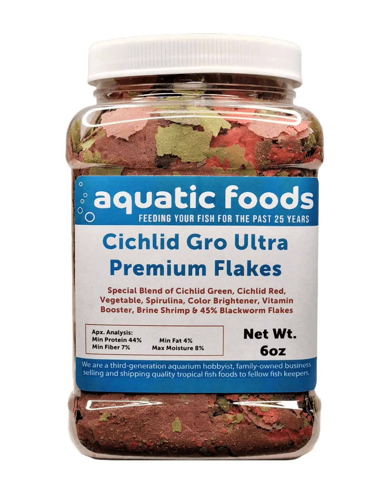 Cichlid Growth ULTRA 8-Type Premium Flake Mix for Discus. Cichlids. All Tropicals. Aquatic Foods Premiun Flakesa?|6oz Med Jar