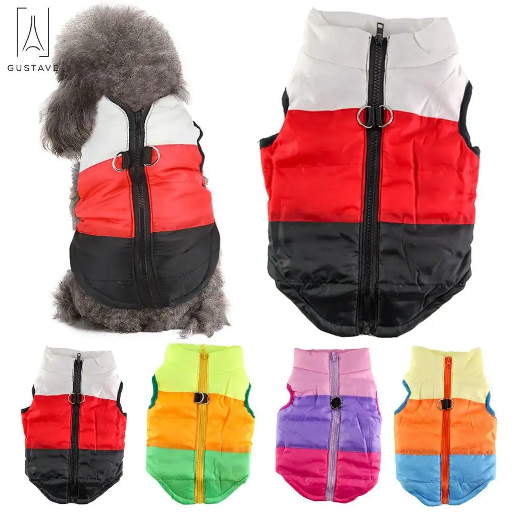 Gustave Pet Cat Dog Vest Coat Winter Warm Windproof Waterproof Cozy Dog Warm Costume Jackets for Small Medium Large Dog Black & White. L