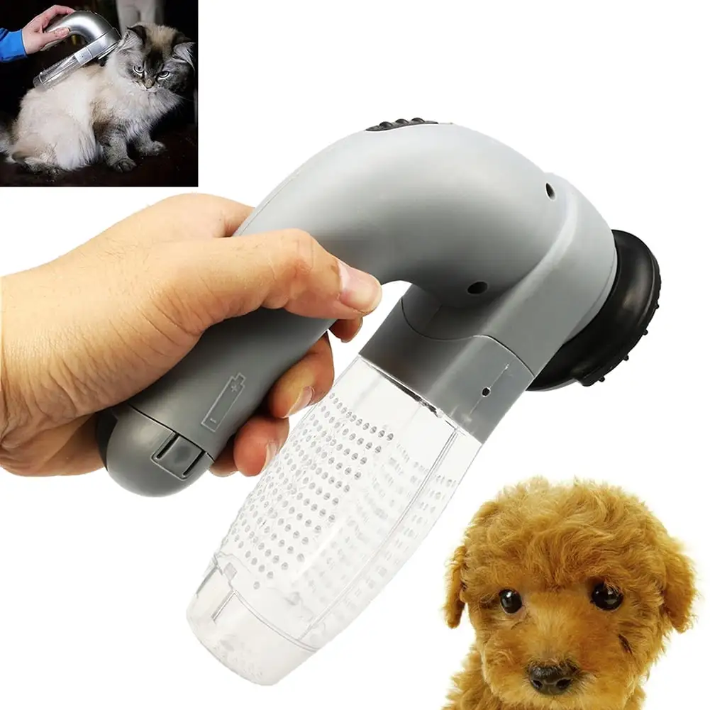 Reheyre Rechargeable Handheld Pet Hair Fur Remover Vacuum Cleaner Comb Trimmer - Dog Cat