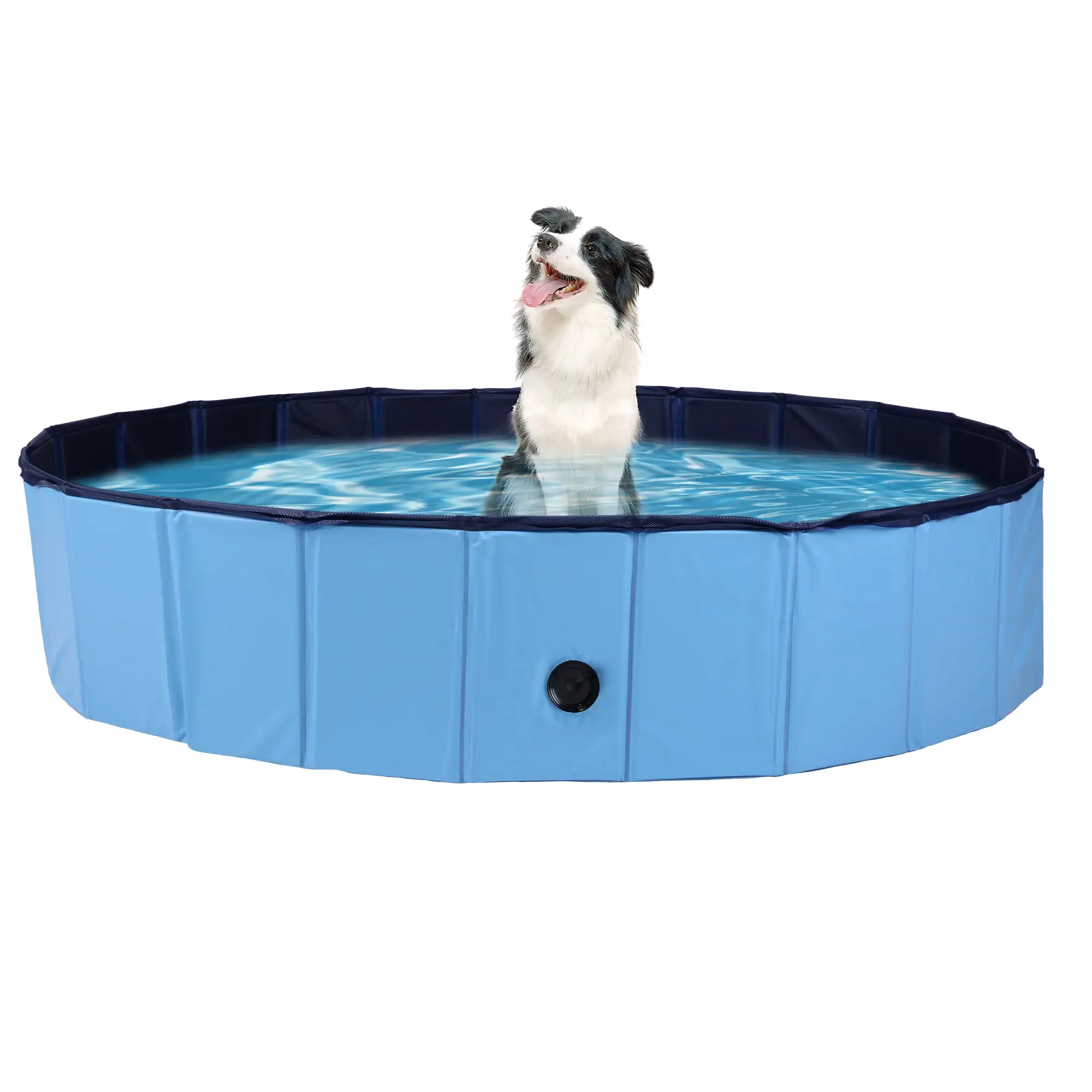 63-inch Foldable Pet Swimming Pool Slip-Resistant PVC. Kiddie Pet Pool Collapsible Bathing Tub for Dogs and Cats