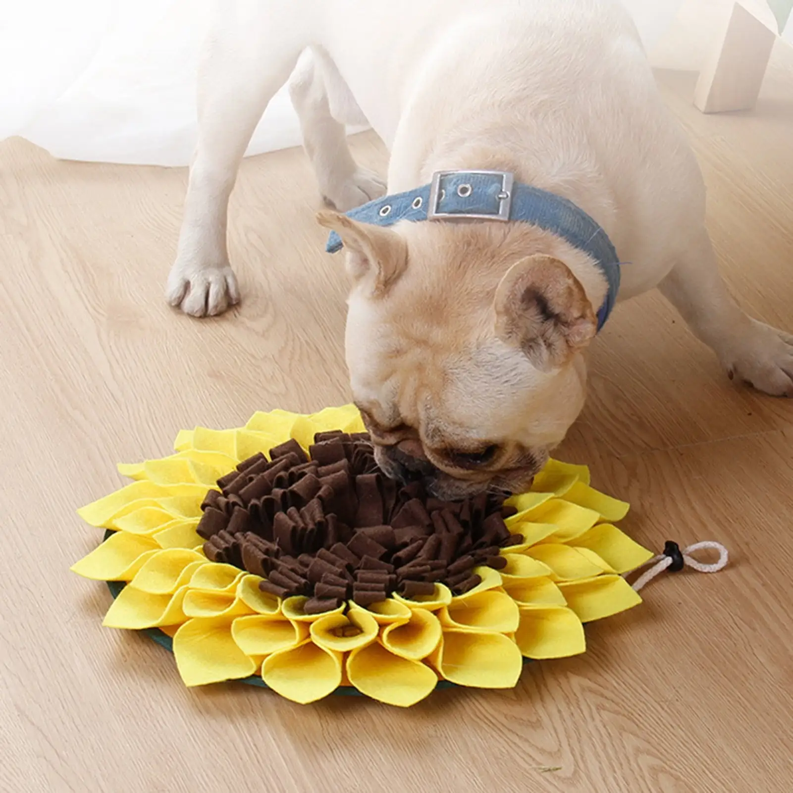 NUZYZ Sunflower Shape Dog Snuffle Mat Puppy Training Sniffing Feeding Blanket Pet Pad