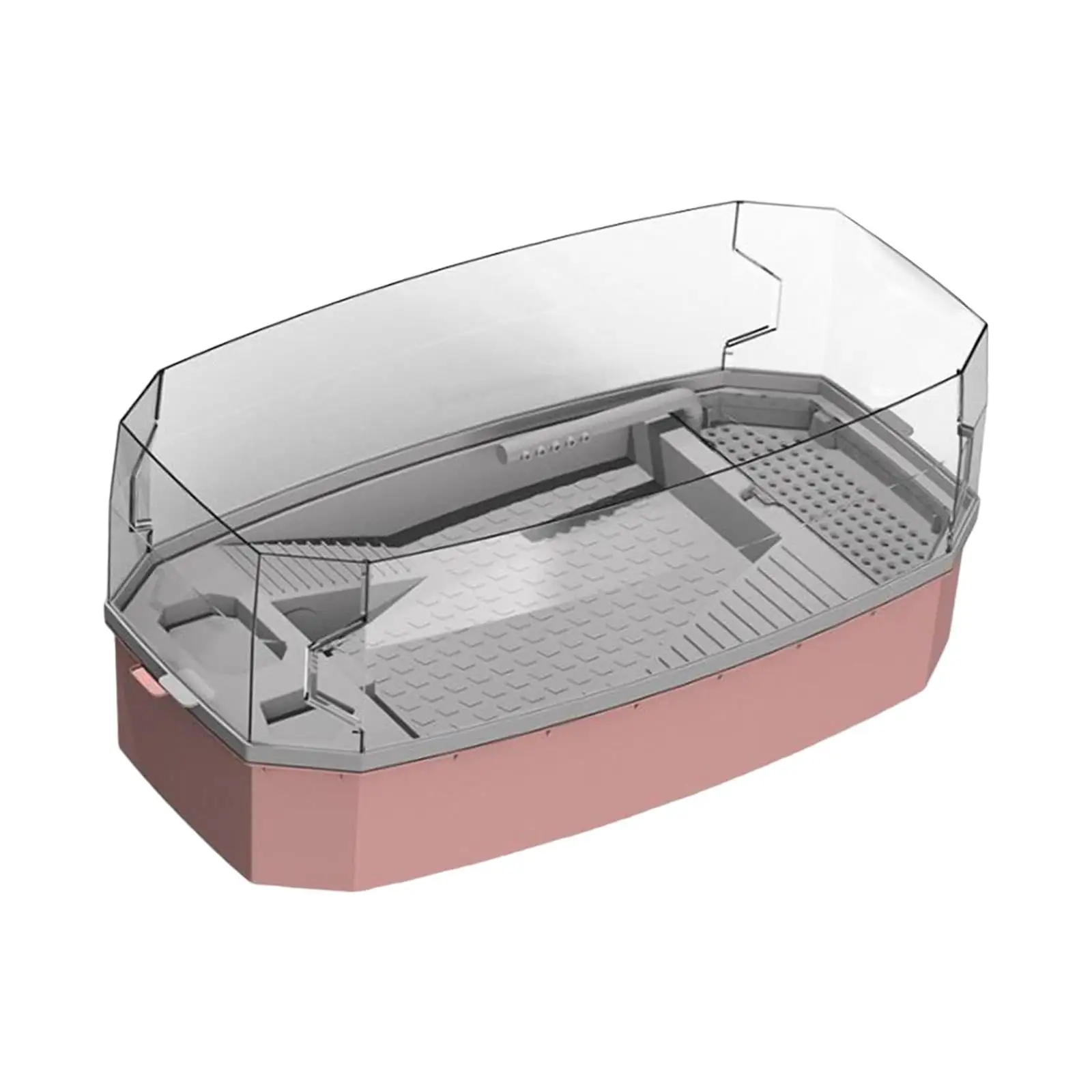 Detachable Tortoise Turtle Tank with Water Pump Slip Transparent Panels for Medium Pink