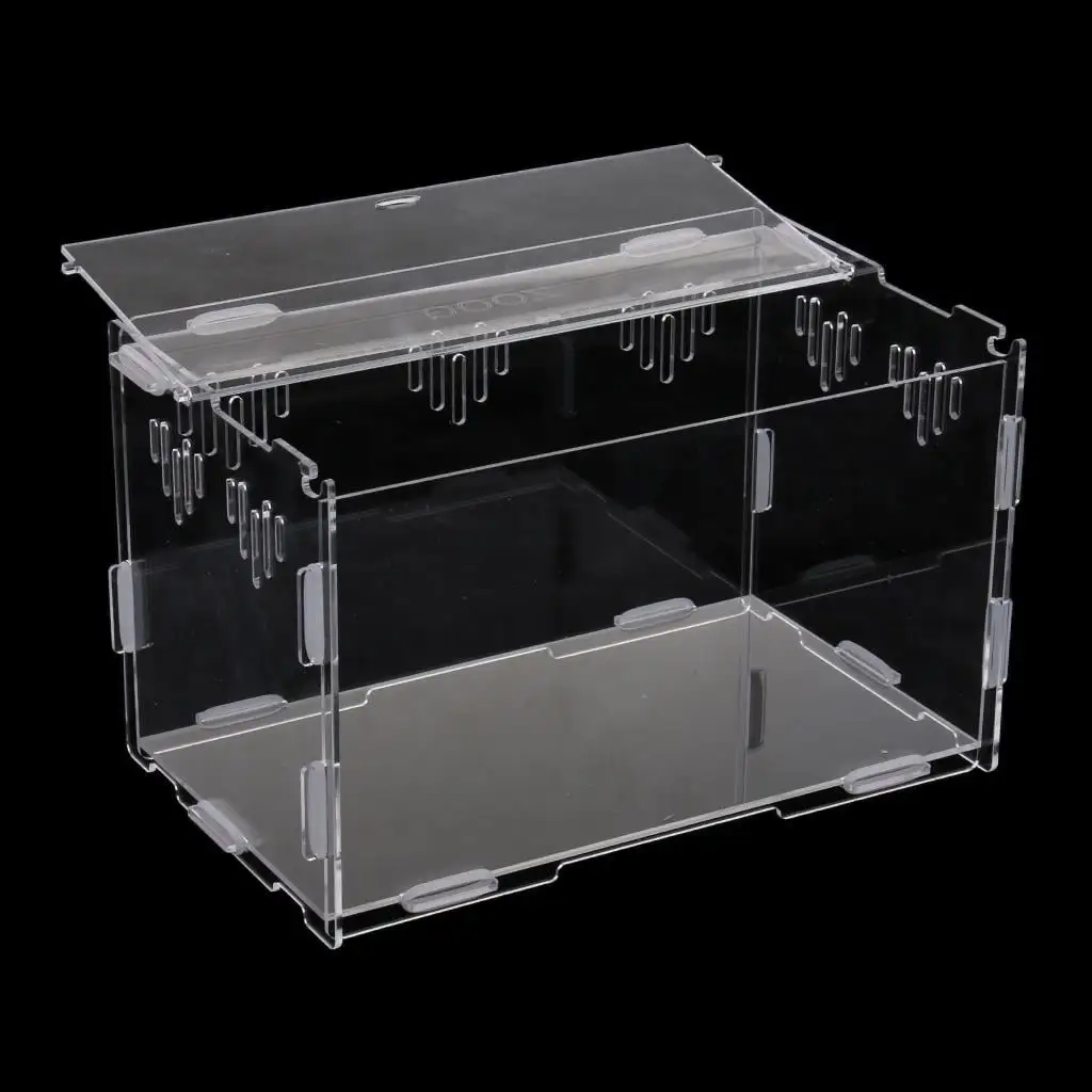 Reptile Breeding Box Case Spider House Cage Enclosure Terrarium Transparent S