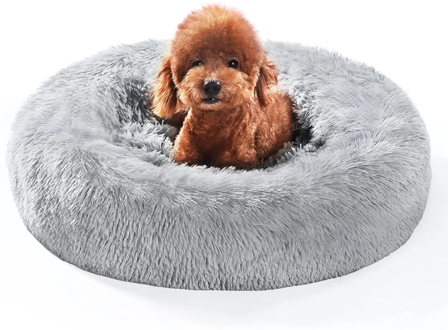 OYANTEN Dog Beds for Small Dogs Large Cats Fluffy Machine Washable Misty Gray / 24in