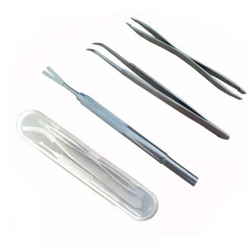 3 Pieces/Set of Pet Cat and Dog Lice Remover Tool Stainless Steel Pet Flea Lice Tweezers Clip Set