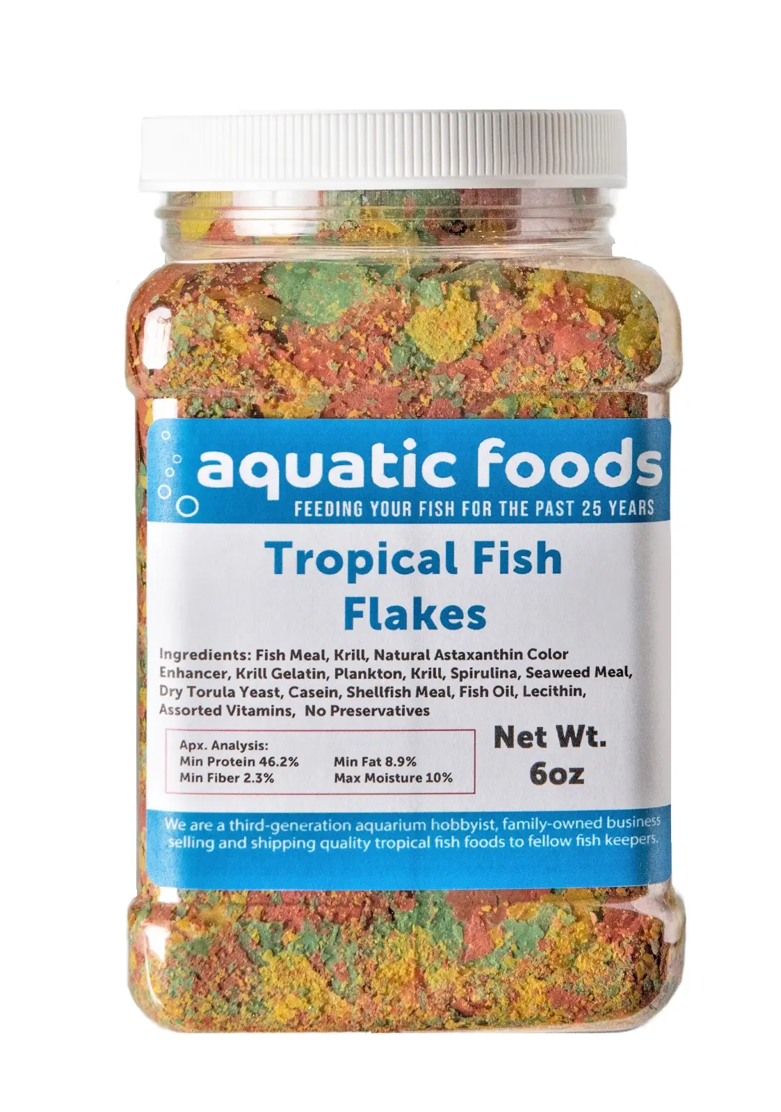 Premium Tropical Fish Flakes. for All Community Tropical Fish. Cichlids and Pond Fish. AFI Tropical Flakesa?|6oz Med Jar