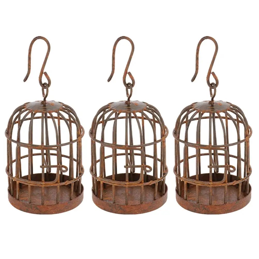 3pcs Mini House Birdcage Small Bird Cage Tiny House Bird Cage Mini Birdcage Ornament