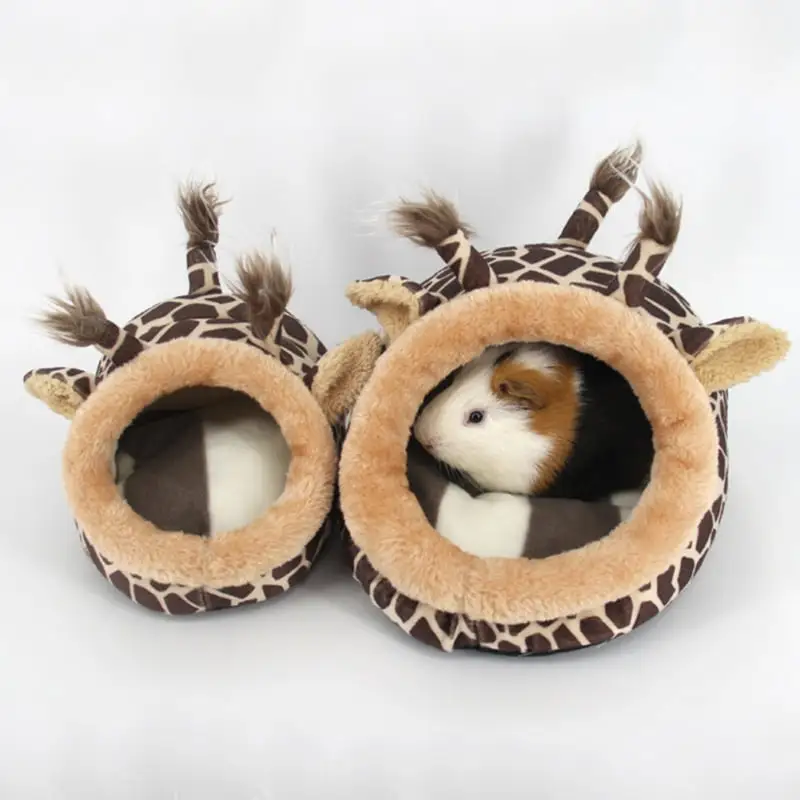 Soft Short Plush Small Animal Cages Pet Comfortable Nest Lovely Mini House for Rabbit Hamster Rat Qquirrel Guinea Pig Winter Warm Hanging Cage