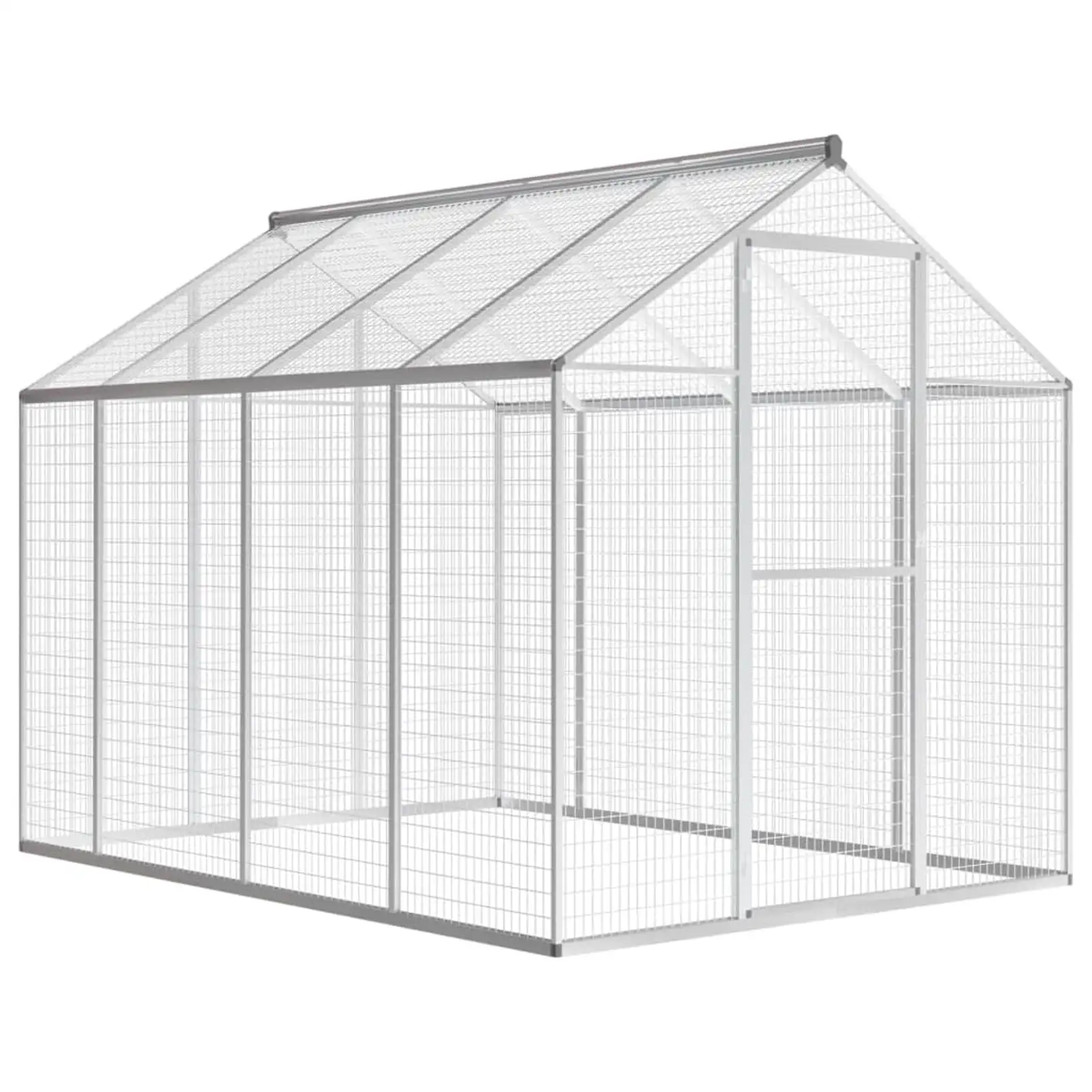 Dcenta Outdoor Aviary Aluminum. Walk-in Aviary with Heavy-Duty Hinged Door. Playing. Exercising. Training Wire Mesh 70x95.3x75.6