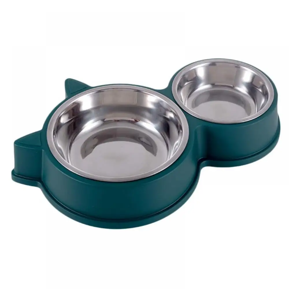 Stainless Steel Pet Dog Double Bowl Kitten Food. Pet Supplies Feeding Bowl