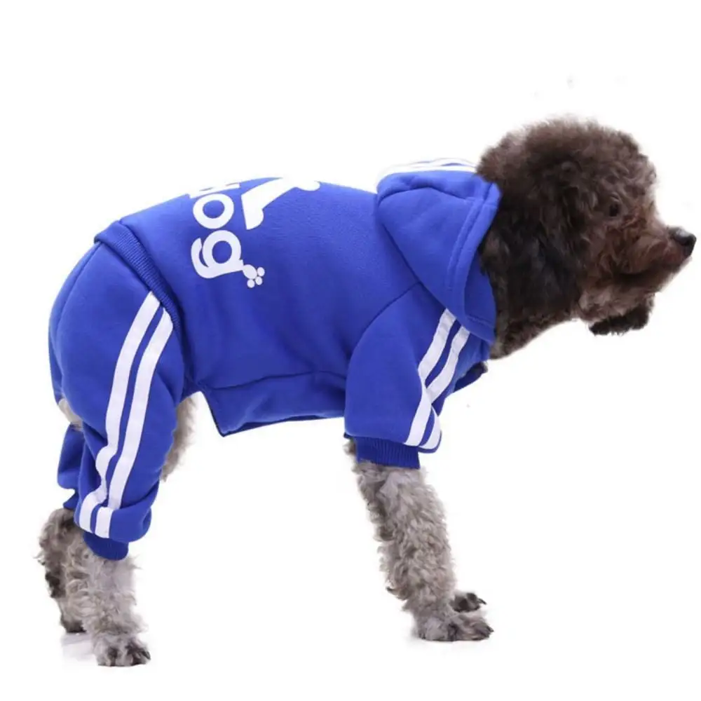 Warm Pet Jumpsuit For Small Medium Dogs French Bulldog Pet Dress up Dog Sweatshirt Dog Costume Dog Coat Dog Hoodies BLUE XL