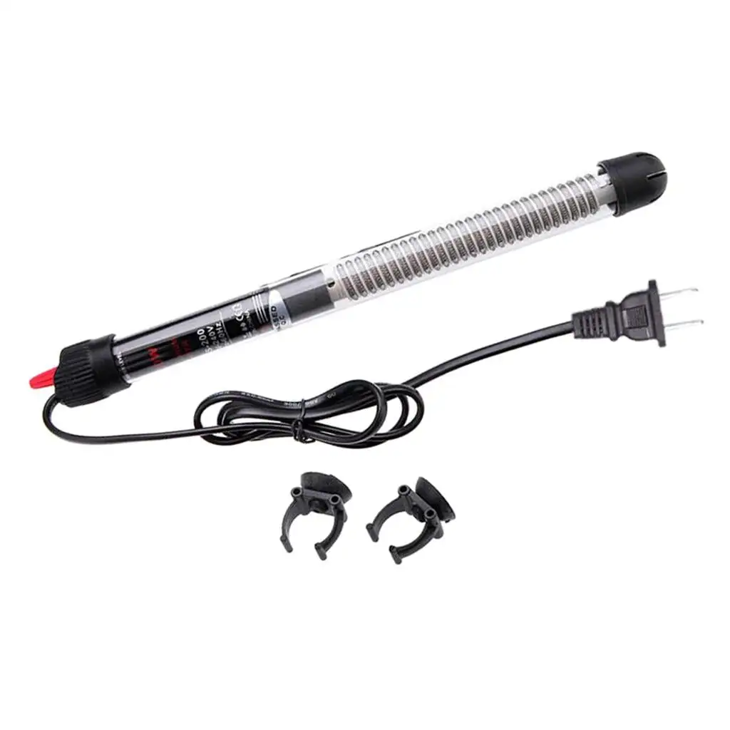 Submersible Fish Tank Heater Adjustable Temperature 25W/50W/100W/200W - Black. 200W