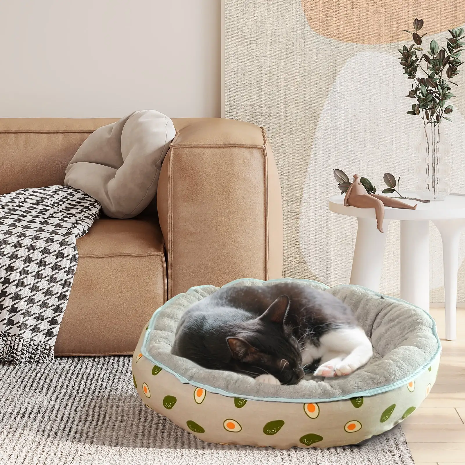 MAXYOYO Dog Bed & Cat Bed. Donut Plush Round Dog Bed for Small Medium Large Pet