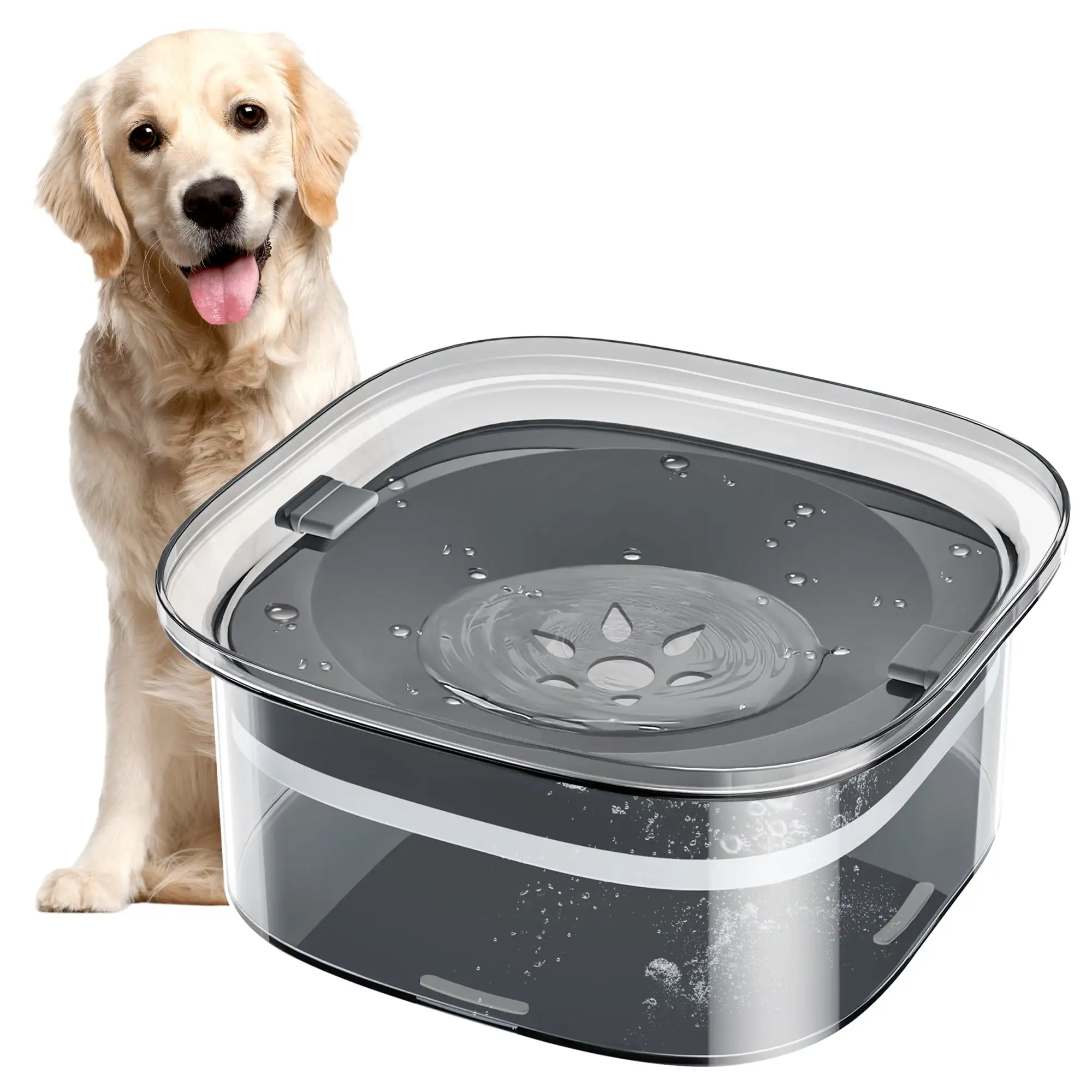 70oz/2L Dog Water Bowl. Dog Bowl No Spill Large Capacity Slow Water Feeder. Spill Proof Pet Water Dispenser Vehicle/Outdoor/Indoor Drinking Water Bowl for Dogs and Cats