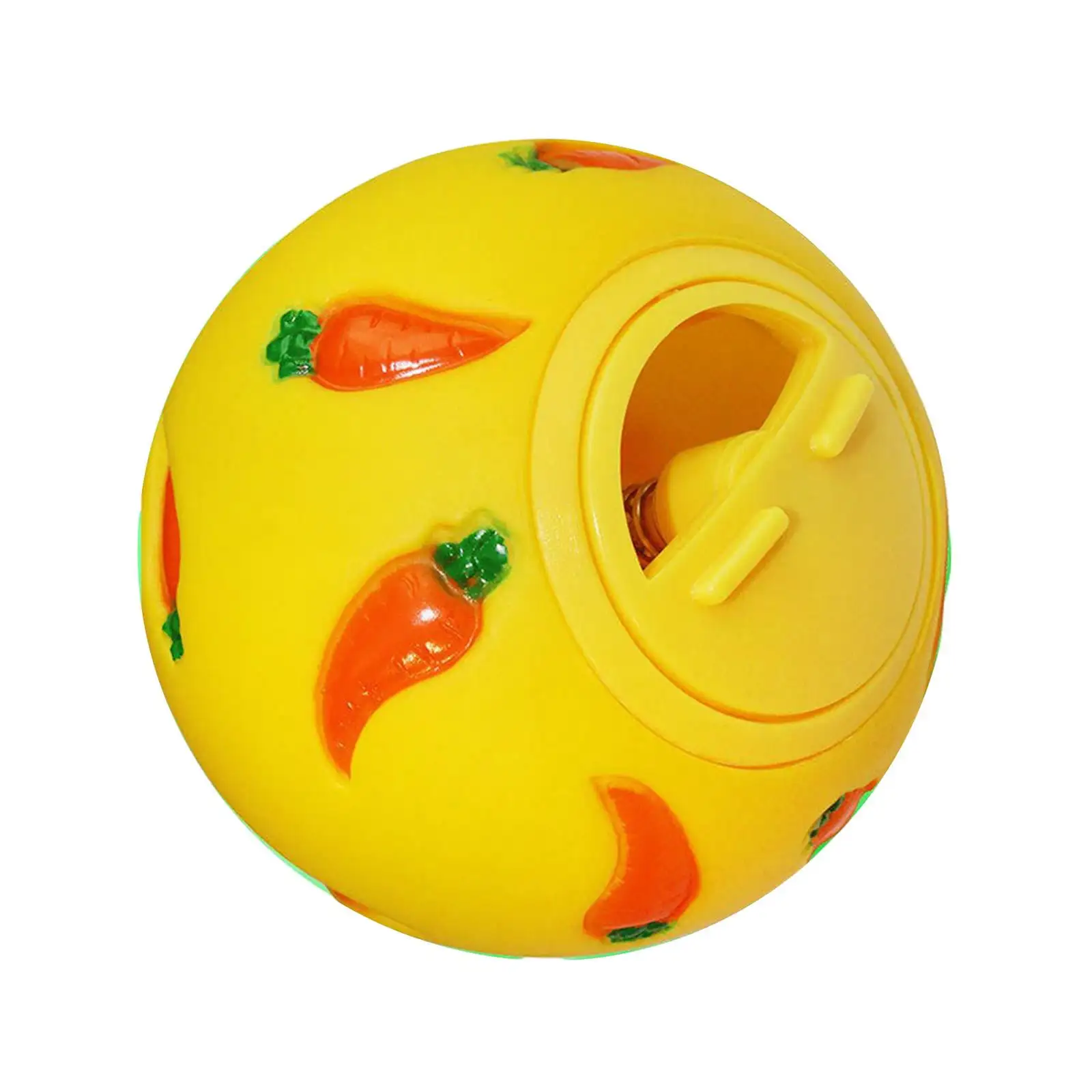 Rabbit Treat Ball Food Dispenser Toy Enrichment Toys Snack Ball Pet Slow Feeder Yellow