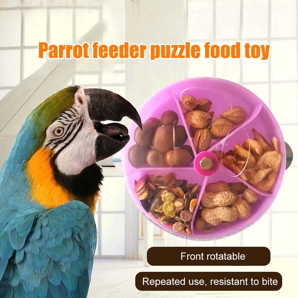 Cheers.US Parrot gnawing toy bird toy wheel cake forager