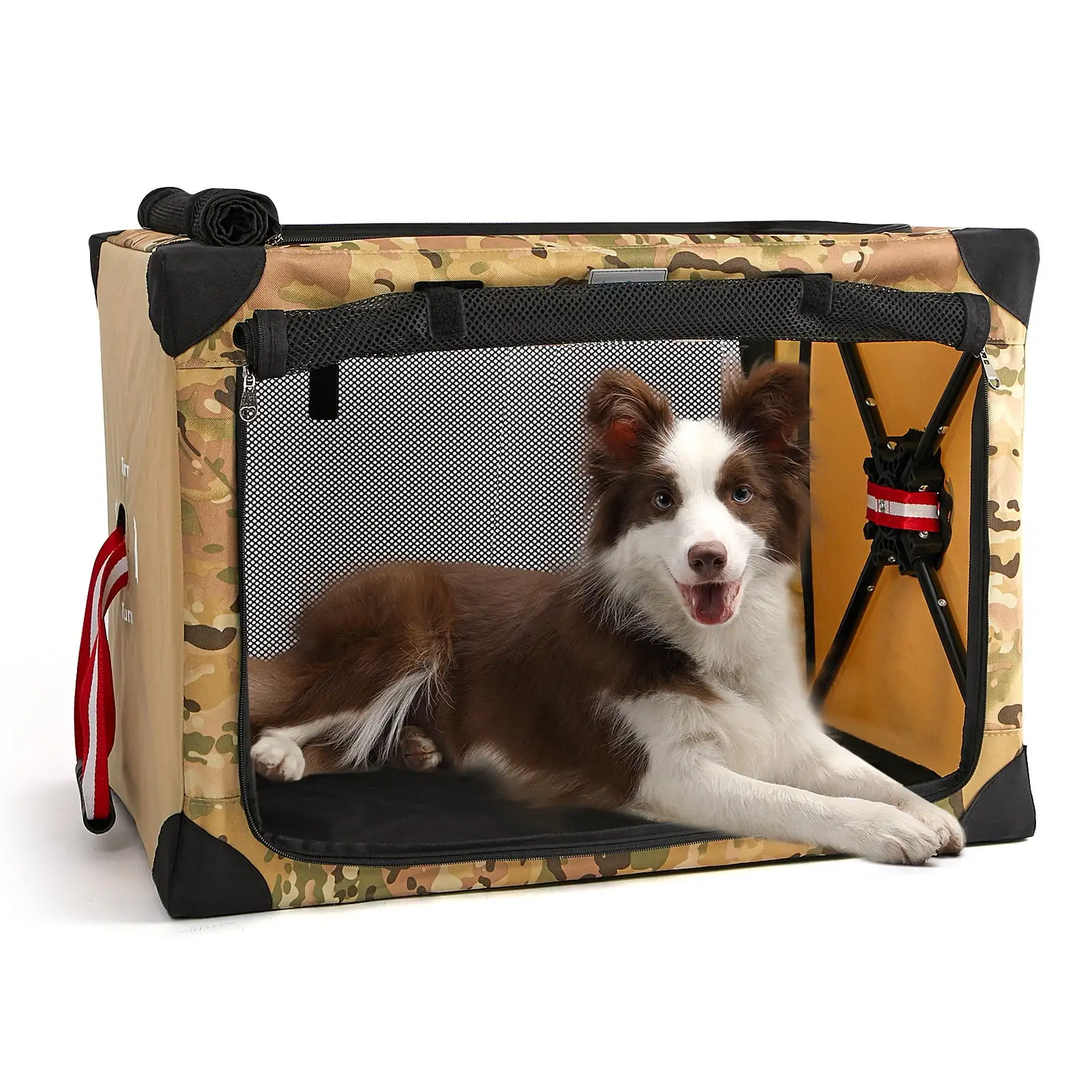 Yoken Small Dog Crate.Upgrade Portable Folding Dog Crates.One-Step Open with Soft-Sided Washable Fabric