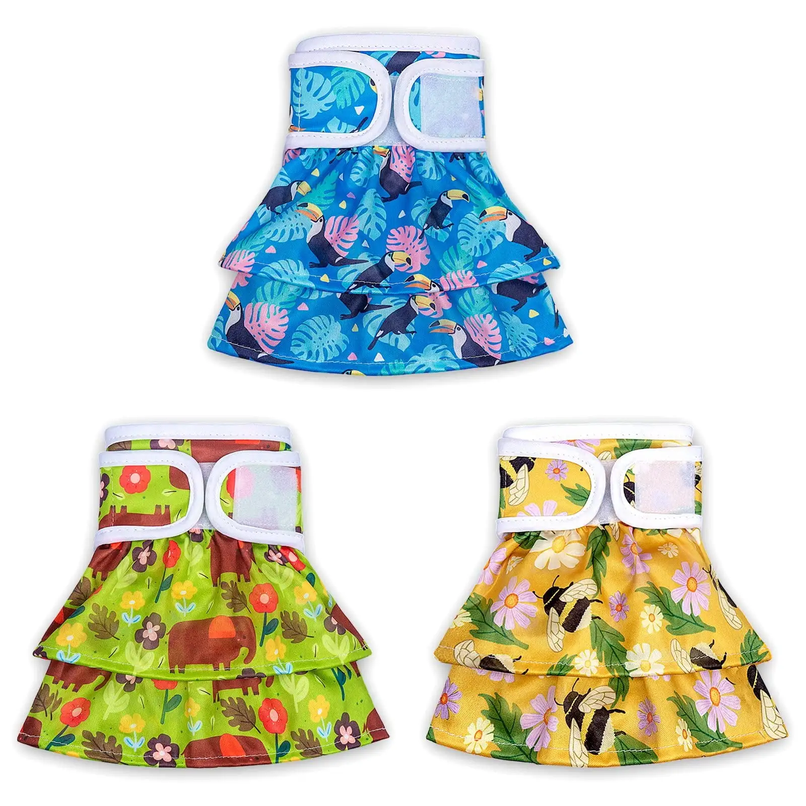 CALHNNA Washable Dog Diapers Female - 3 Pack with Skirt Doggie Diapers for Female Dogs Medium