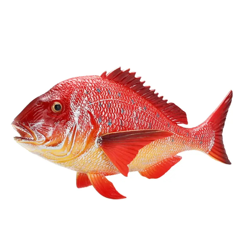 1pc Artificial Red Snapper Model Solid Simulated Marine Animal Toy Fish Tank Ornament