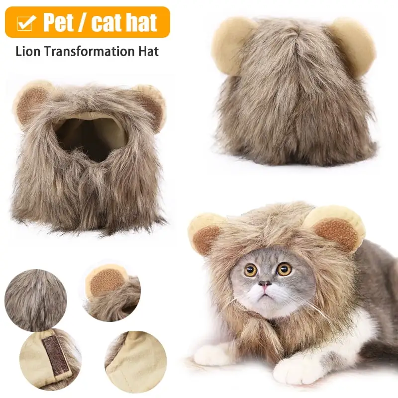 SHELLTON Lion Mane Costume - Lion Mane for Cats - Fits Neck Size 11-15 - Perfect for Christmas. Parties. Photo Shoots and Gifts for Cat Lovers