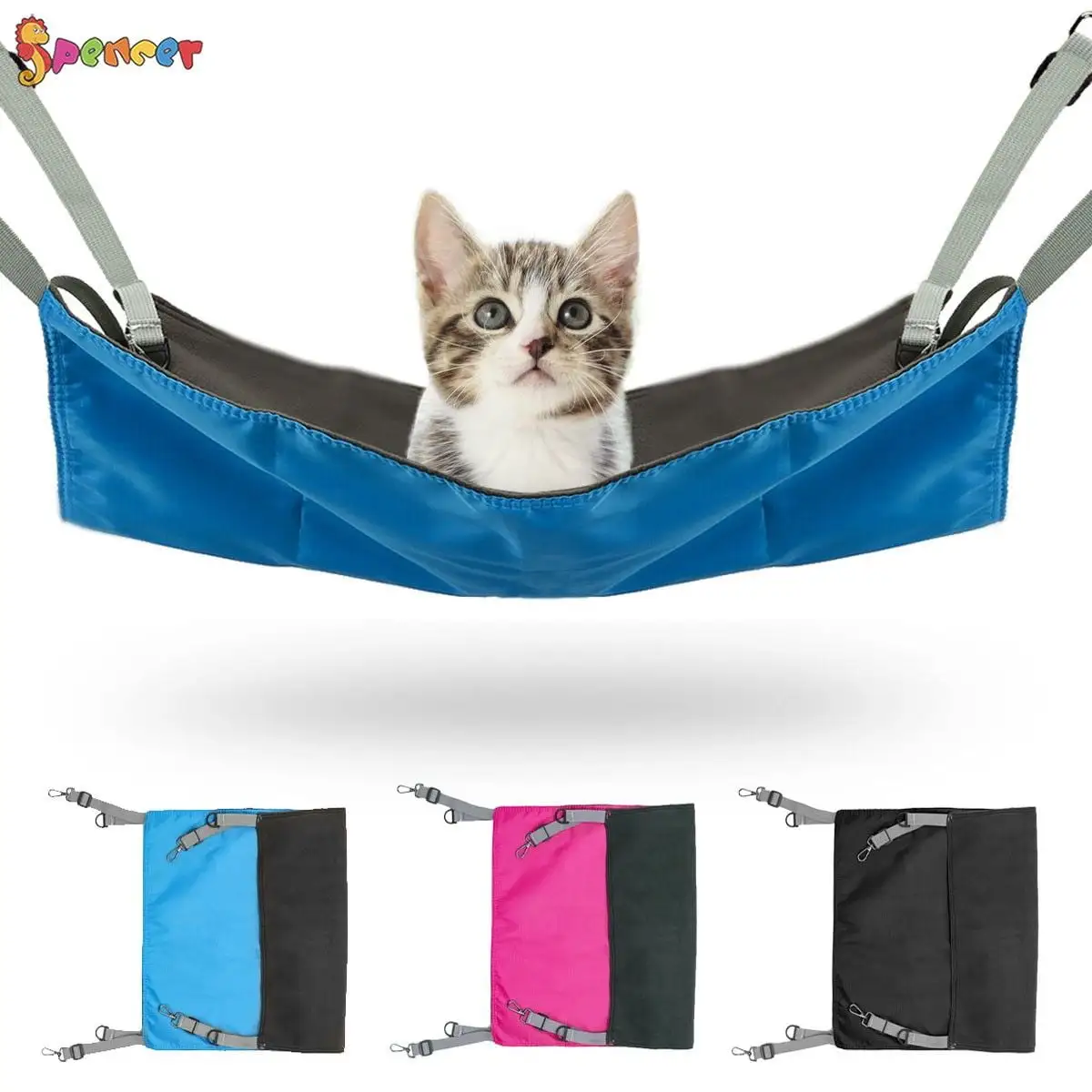 Spencer Adjustable Cat Hammock Bed for Cage. Comfortable Hanging Pet Hammocks for Cats Ferret Puppy Other Small Animals. 22 x 16.5 inch Rose Red