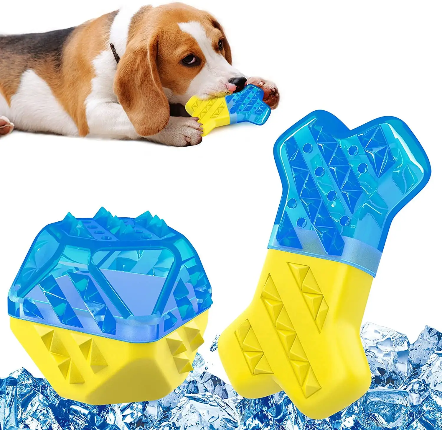 Visland Dogs Teether Cooling Chew Toys. Freezable Pet Teething Toys. Summer Dogs Ice Chewing Toys. Aquatic Fetch Dogs Treats Toys