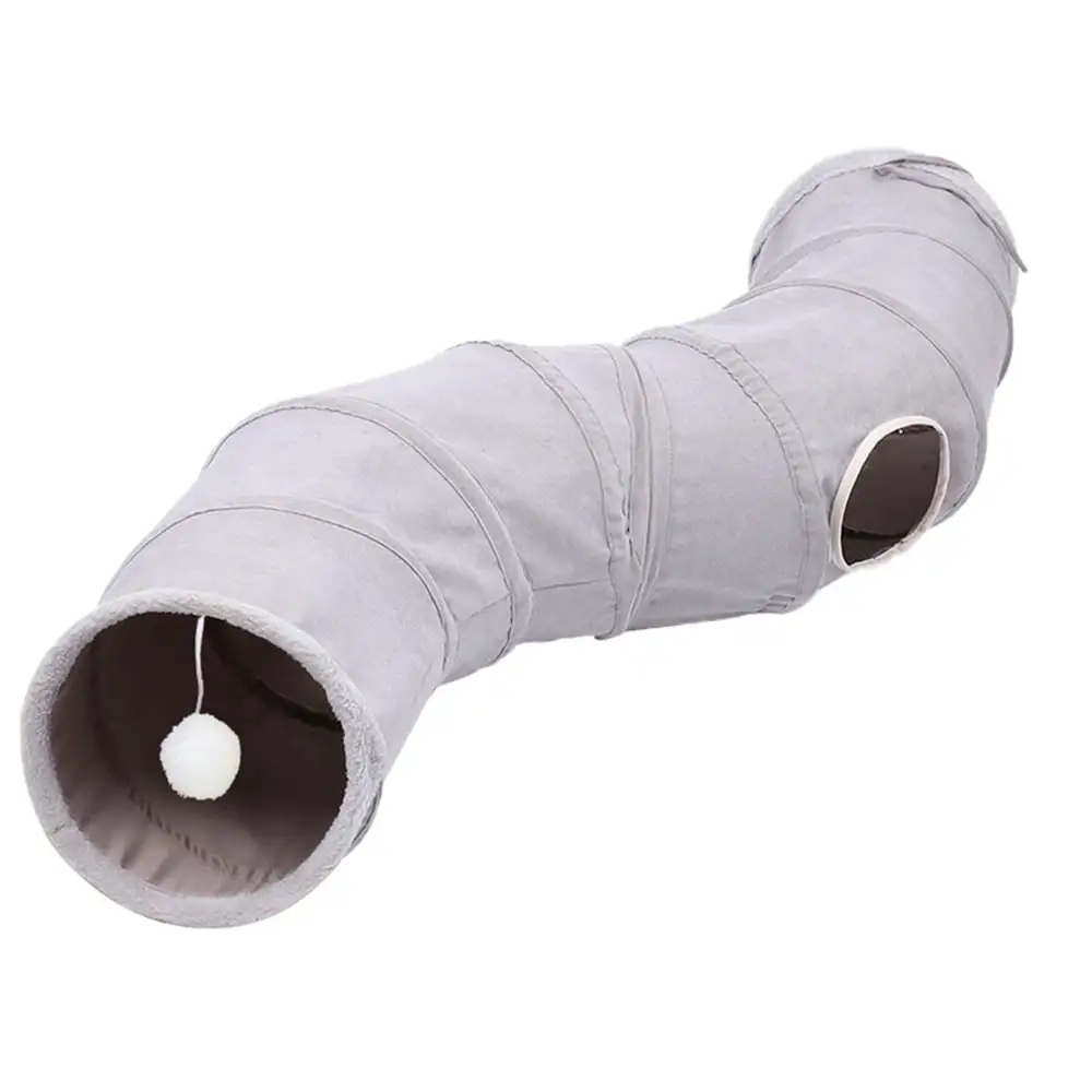 Deals Pet Cat Tunnel Tube Cat Toys 1 Way S Shape Collapsible.48.8 x 10.2 Inch Cat Tunnels for Indoor Cats.Kitty Tunnel Bored Cat Pet Toys Peek Hole Toy Ball Cat.Puppy.Kitty. Kitten.Rabbit