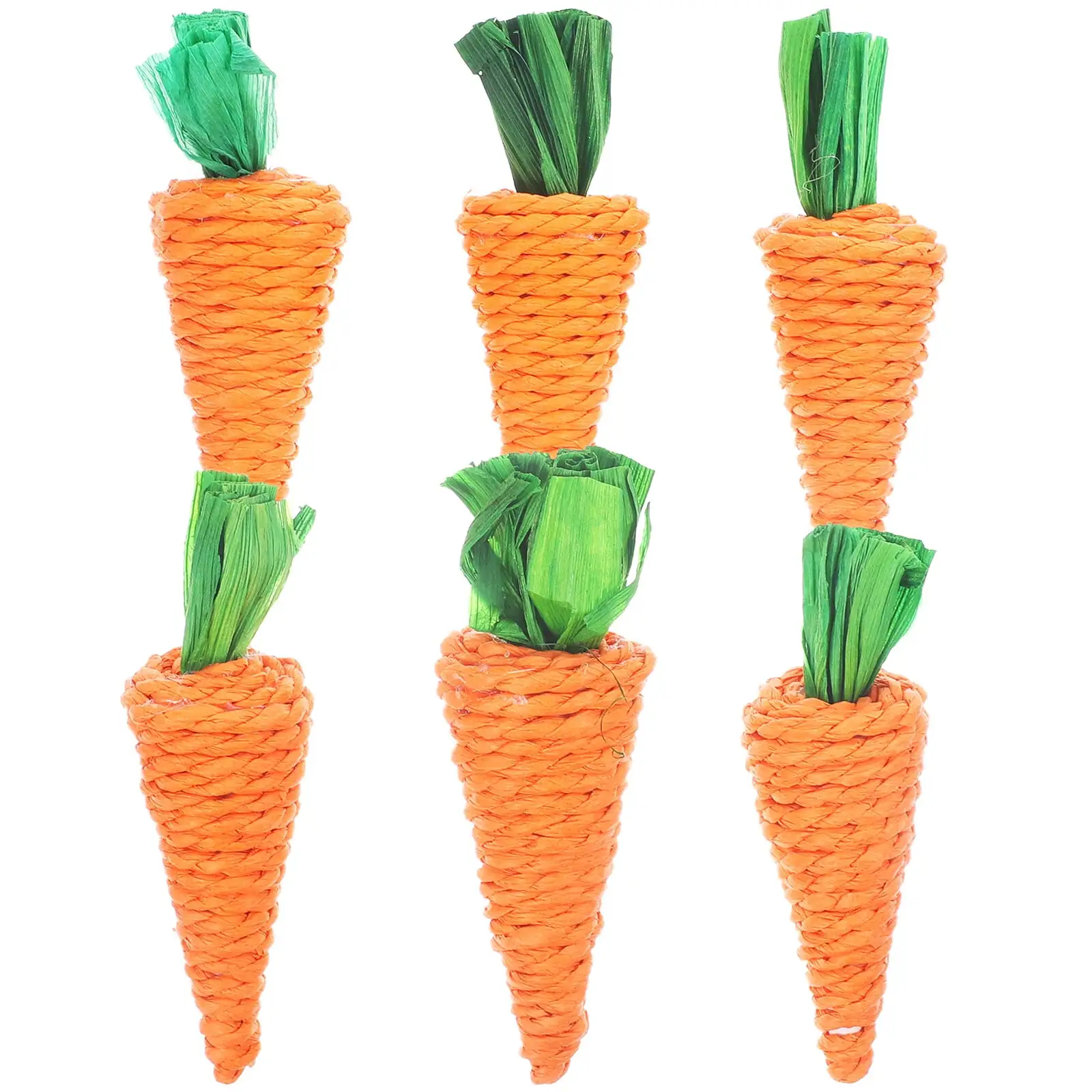 6Pcs Rabbit Molar Carrot Woven Carrot Toy Hamster Bunny Chew Toy Hamster Chew Supply