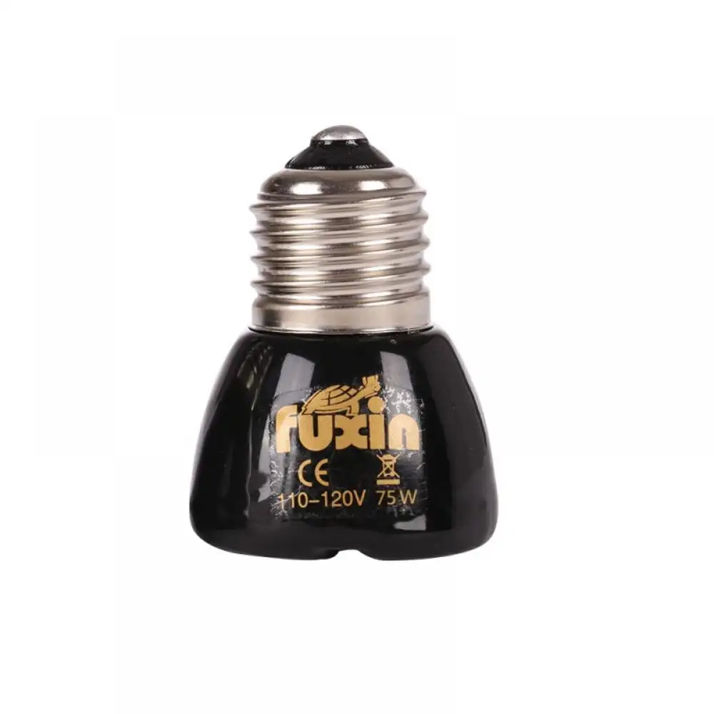 E27 110V/220V Pet Heating Bulb 25/50/75/100W Mini Infrared Ceramic Emitting Lamp Heating Bulb Black. Used For Reptile Pet Brooder Topwoner Hatching And Breeding Lamp