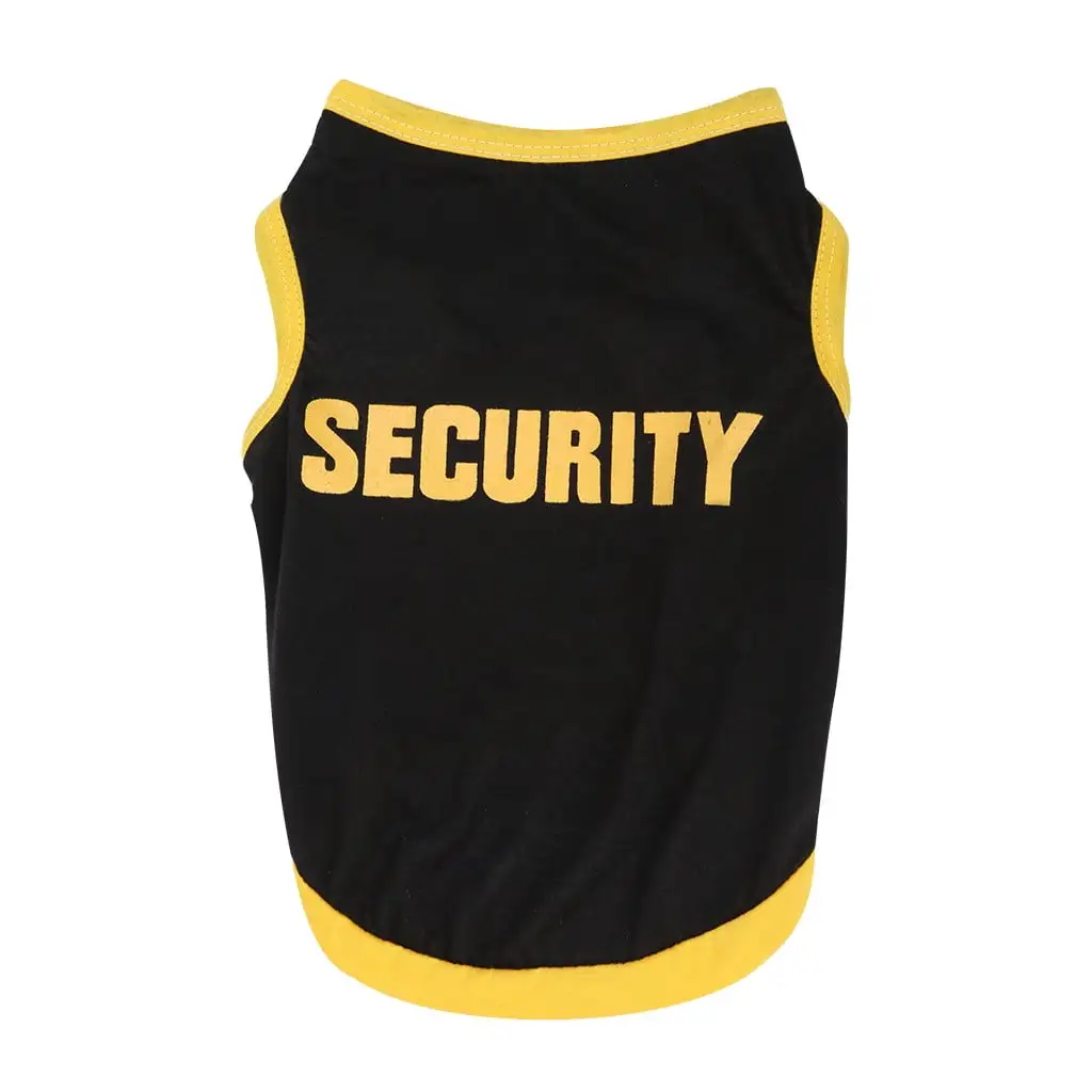 YUEHAO Pet Supplies New Pet Spring And Summer Breathable Security Print Vest Dog Cat Clothing Black