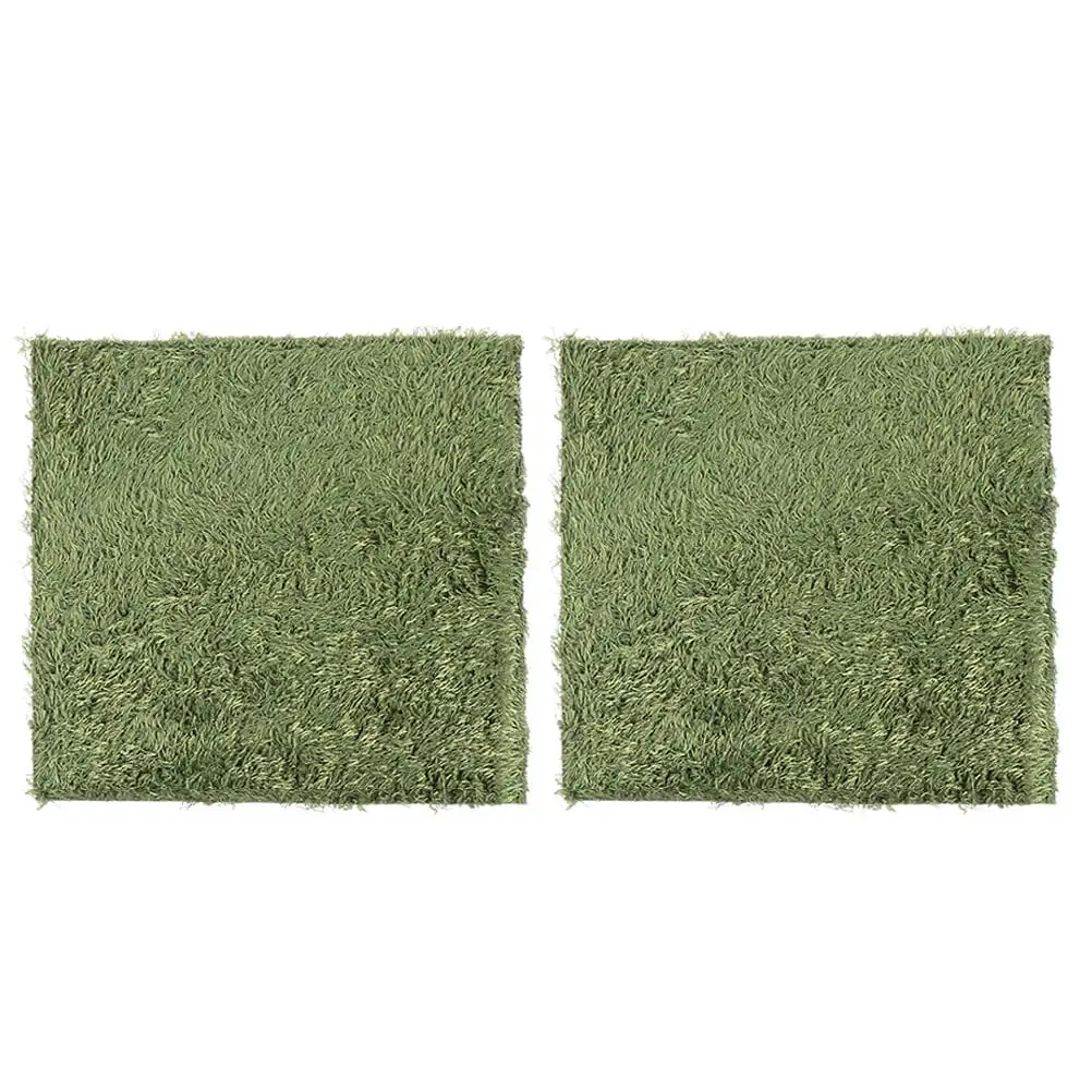 2Pcs Moss Carpets for Crawling Pet Moisturizing Fake Lawn Reptile Carpets Green