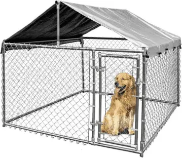 79Inch Heavy Duty Dog Crate with Pointed Roof. Indestructible Large Kennel Indoor&Outdoor. Removable Trays. Chew Proof Cage for High Anxiety Dogs. Rabbits. Chicken Farming